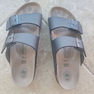 Birkenstock Papillio Black Buckle Slides